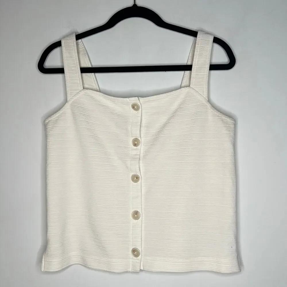 J. Crew Off White Textured Tank Size Small